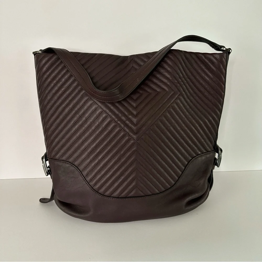 Vince Camuto Tave Hobo Leather Handbag Vamp Color - Picture 3 of 9